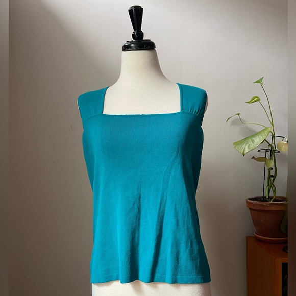 vintage teal tank top - Picture 1 of 3